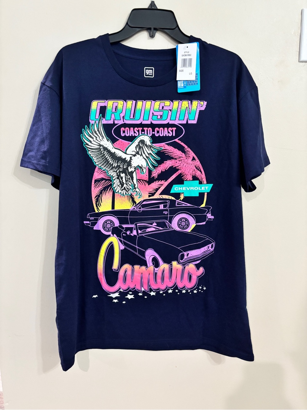 GM Neon "Cruisin' Camaro" Navy Unisex Graphic Tee